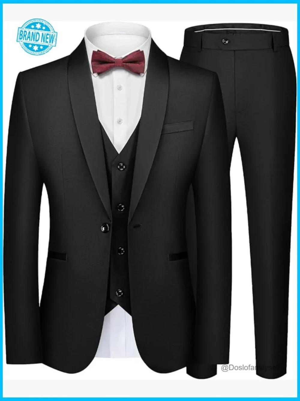 Slim Fit Tuxedo Suit Set Elegant Shawl Lapel Formal Wear for Prom Wedding